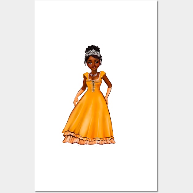 Princess Coco  ! beautiful  black girl with Afro hair, brown eyes and dark brown skin. Hair love ! Wall Art by Artonmytee